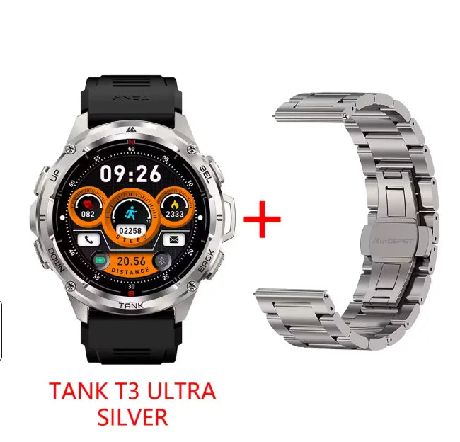 Original KOSPET TANK T3 Ultra GPS Smart Watch for Men Rugged Smartwatch/470mAh Fitness AMOLED Bluetooth Electronic Watches