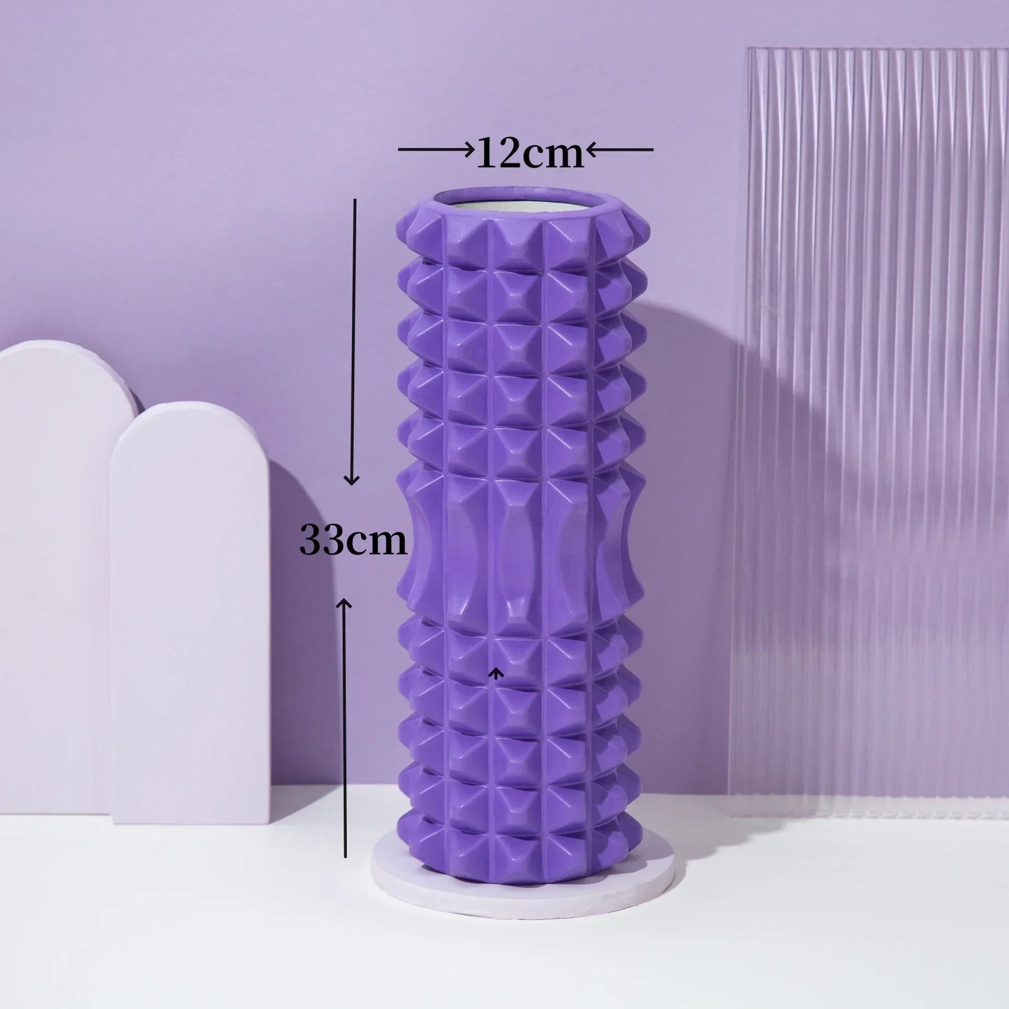 33/45cm Three-dimensional Dot Yoga Foam Roller Body Sculpting Home Gym/Whole Body Muscle Massage Relaxer Sports Rehabilitation