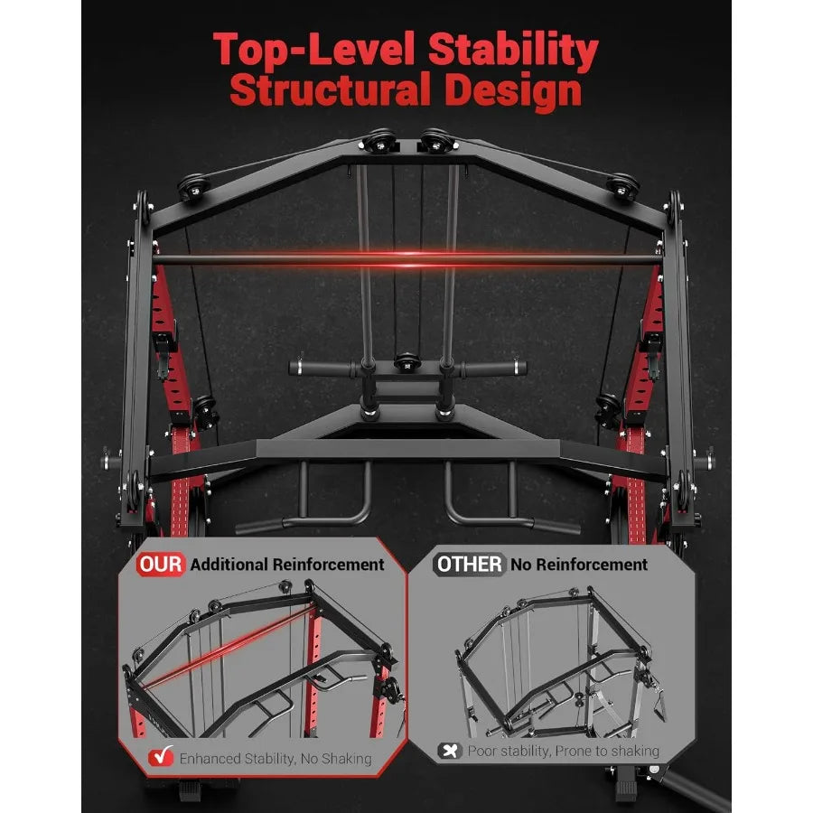 Power Cage Multi Functional Power Racks for Home Gym with Cable Crossover System/1600LBS Weight Capacity Fitness Squat Rack for