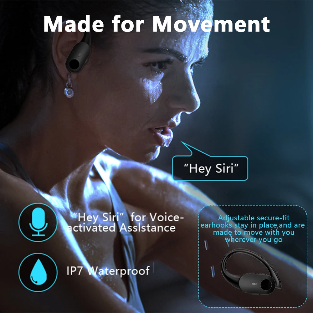 Mpow Deep Bass Wireless Earbuds Bluetooth/5.3 TWS Earphones in-Ear LED Display Waterproof