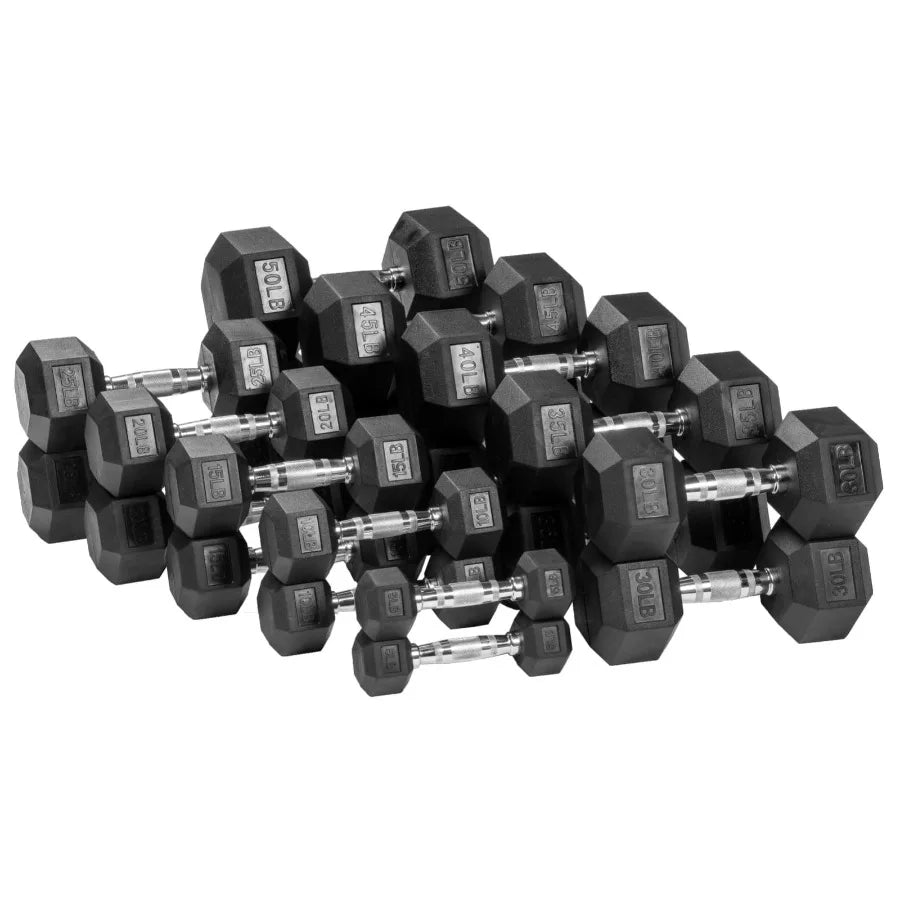 30 lbs Hex Dumbbells with Rubber Coated/Hand Weights for Exercises and Fitness