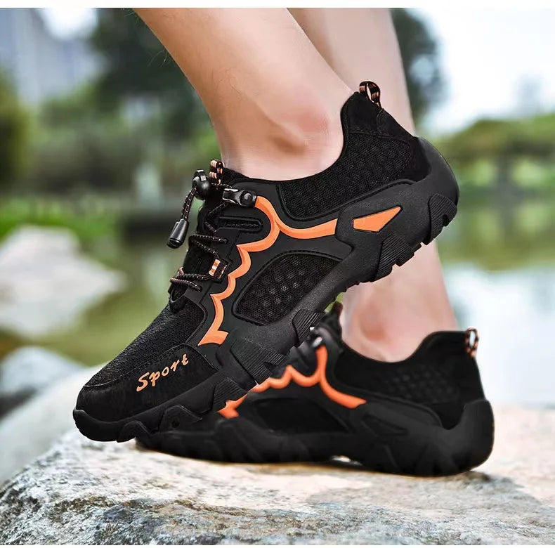 Oulylan Summer Breathable Men Hiking Shoes Mesh Outdoor Men/Climbing Shoes Men Sport Shoes Quick-dry Water Shoes