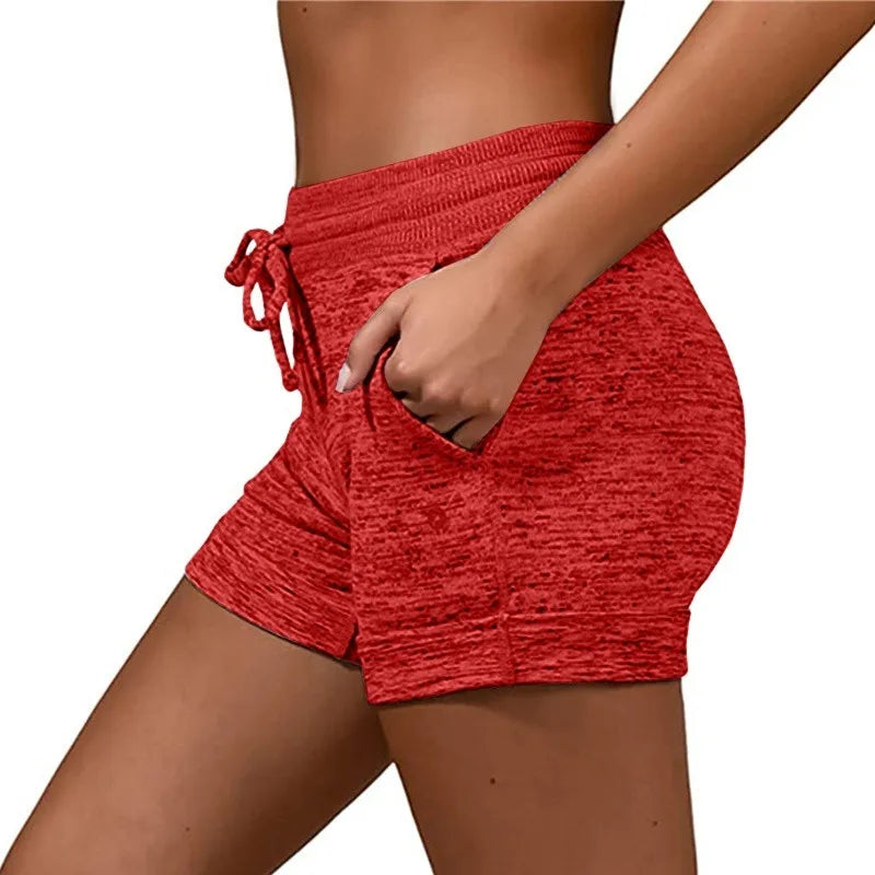 Summer Women's Shorts Printing Elastic High Waist Casual/Sport Fitness Running Oversize Female Sweat Shorts