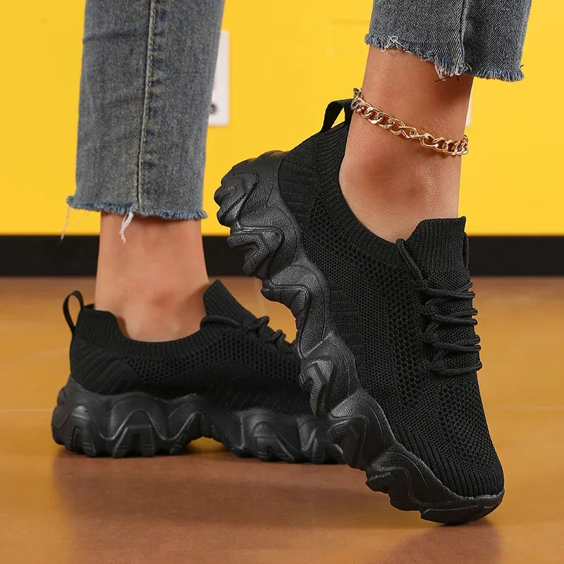 Women' Cute Lace Up Mesh Shoes Versatile Fashionable Design Sneakers/Lightweight Breathable Comfort Outdoors Walking Train Shoes