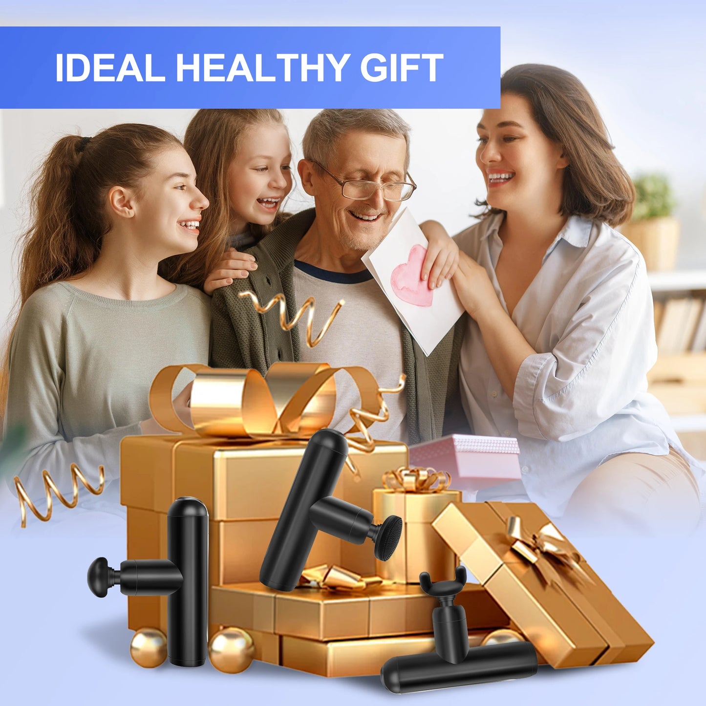 Portable vibration massage gun fascia gun suitable for body/neck back deep muscle relaxation fitness slimming shaping