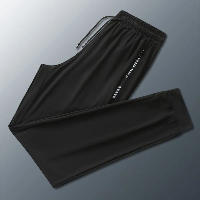 Summer Men Casual High end Ice Silk Pants Sports Pants/Quick-Drying Men's Trousers Sweatpants Male Elastic Plus Size 8xl 7xl 6xl