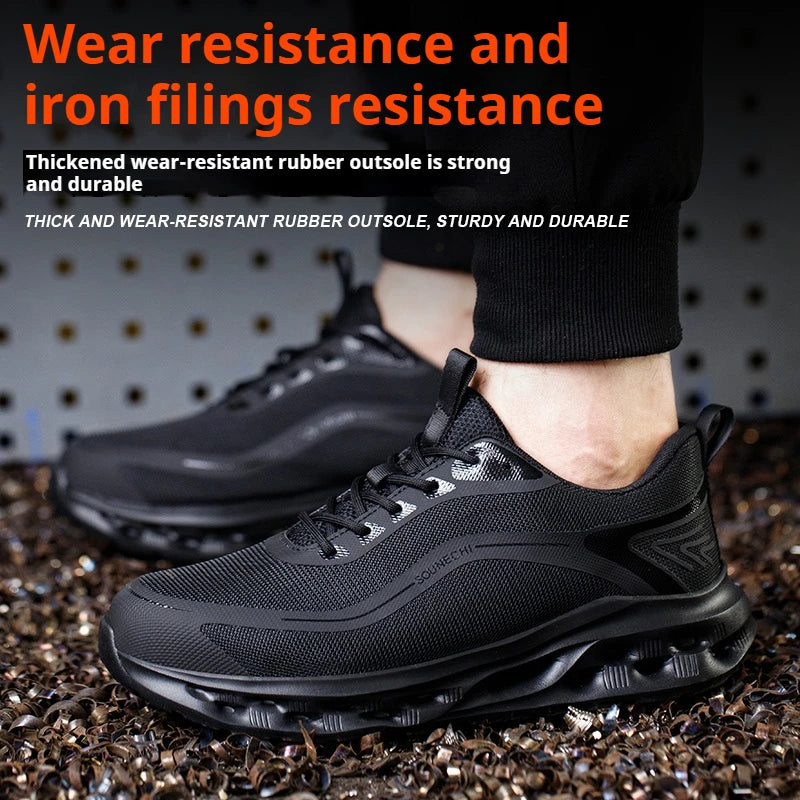 Men's Safety Shoes Anti-Impact Anti-Piercing Lightweight Work Shoes/Lightweight Breathable Sporty Design for Outdoor Work Shoes
