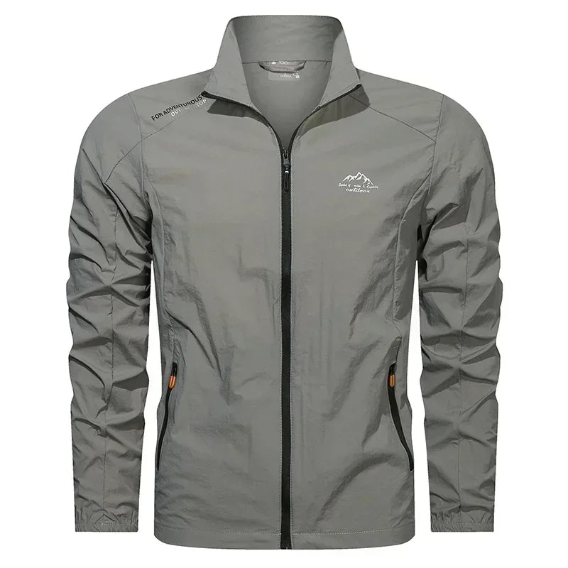 UPF100+ Men Summer Windbreaker Zip Pockets Uv Sun Protection Jackets/Breathable Ultra-light Clothes Outdoor Skin Thin Coats