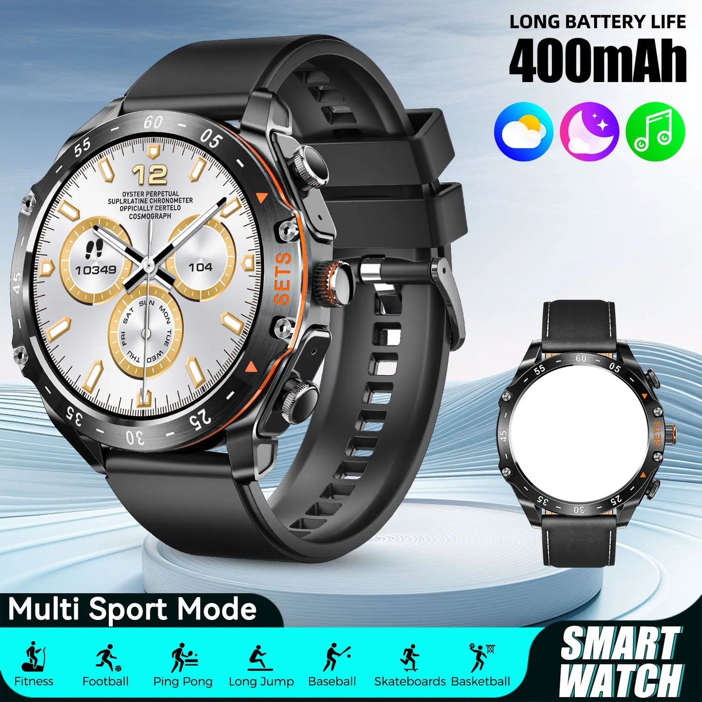 LaNikar New Smart Watches for Men with Earbuds Inside with 100+ Sport Modes/and Sport Records Waterproof with iPhone and Android