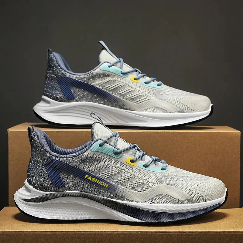 Men's Casual Shoes Men's Fashionable All-Matching Sneakers/Men's Shoes Flying Woven Breathable Mesh Cloth Shoes