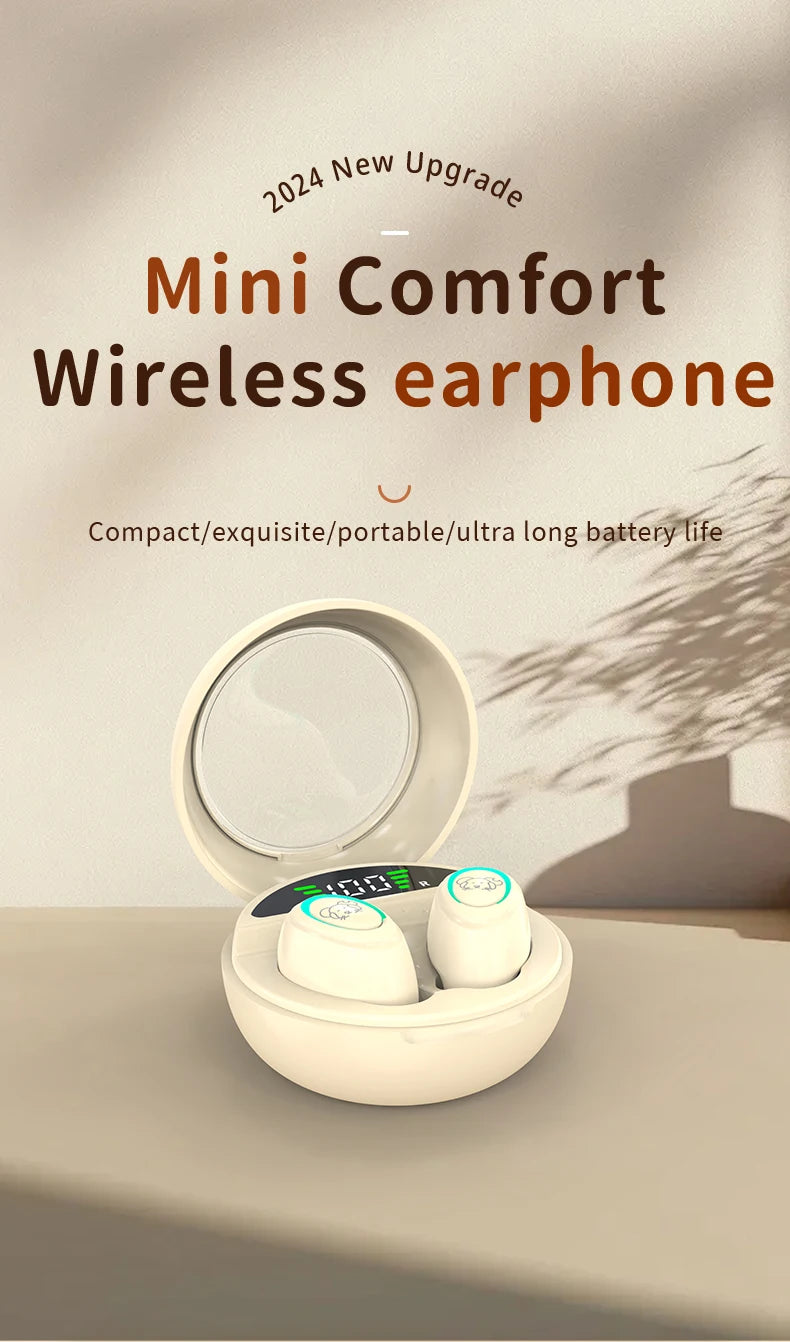 Bluetooth Headphones Wireless Earbuds 48hrs Digital Display/Sports Ear Buds IPX5 Waterproof Earphones for Phone