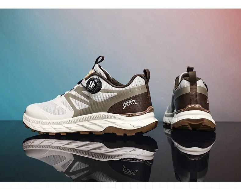 Spring Summer Thin Automatic Buckle Trail Running Shoes Casual/Function Hiking Breathable Outdoor Sports Trendy Footwear