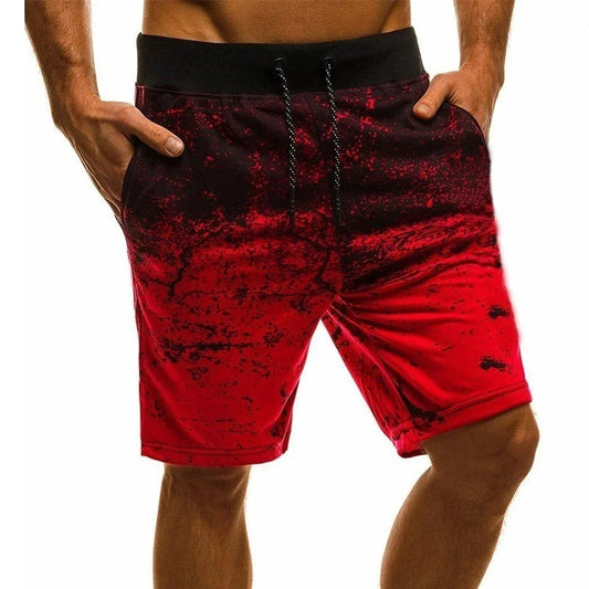 Fashion Men Casual Shorts Fashion Printed Joggers Shorts/Summer Drawstring Slim Workout Shorts Outside