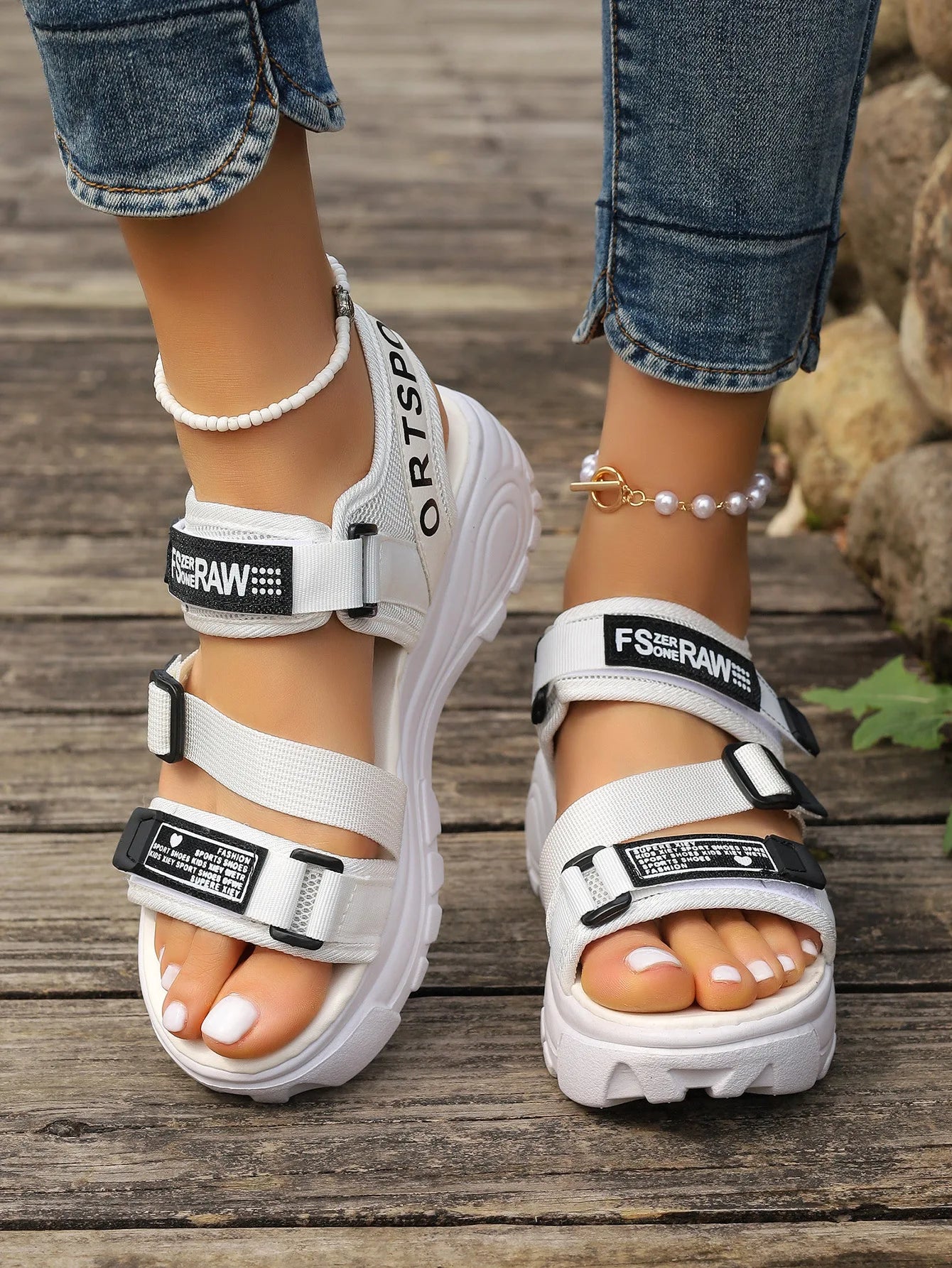Sports Sandals Women's Beach Shoes Thin Straps Thick-Soled Shoe/Summer New Styles Soft Soles Versatile Comfortable Simple