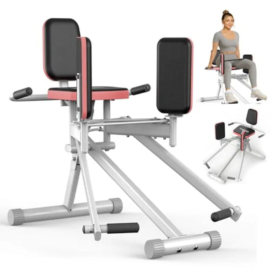 Hip Abductor Machine for Home Gym with Booty Resistance Band/Compact Glute Machine and Leg Exercise Equipment