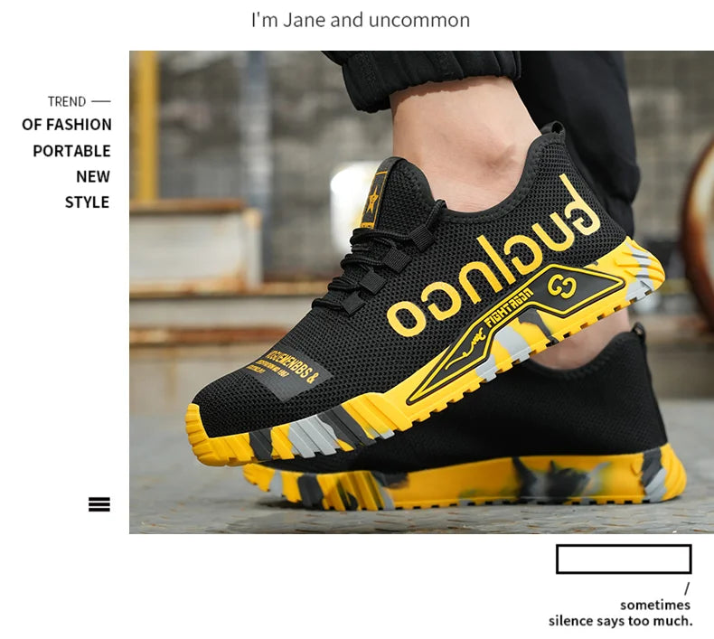 Soft-soled comfortable anti-smash and anti-puncture Safety Shoes Men Sneakers