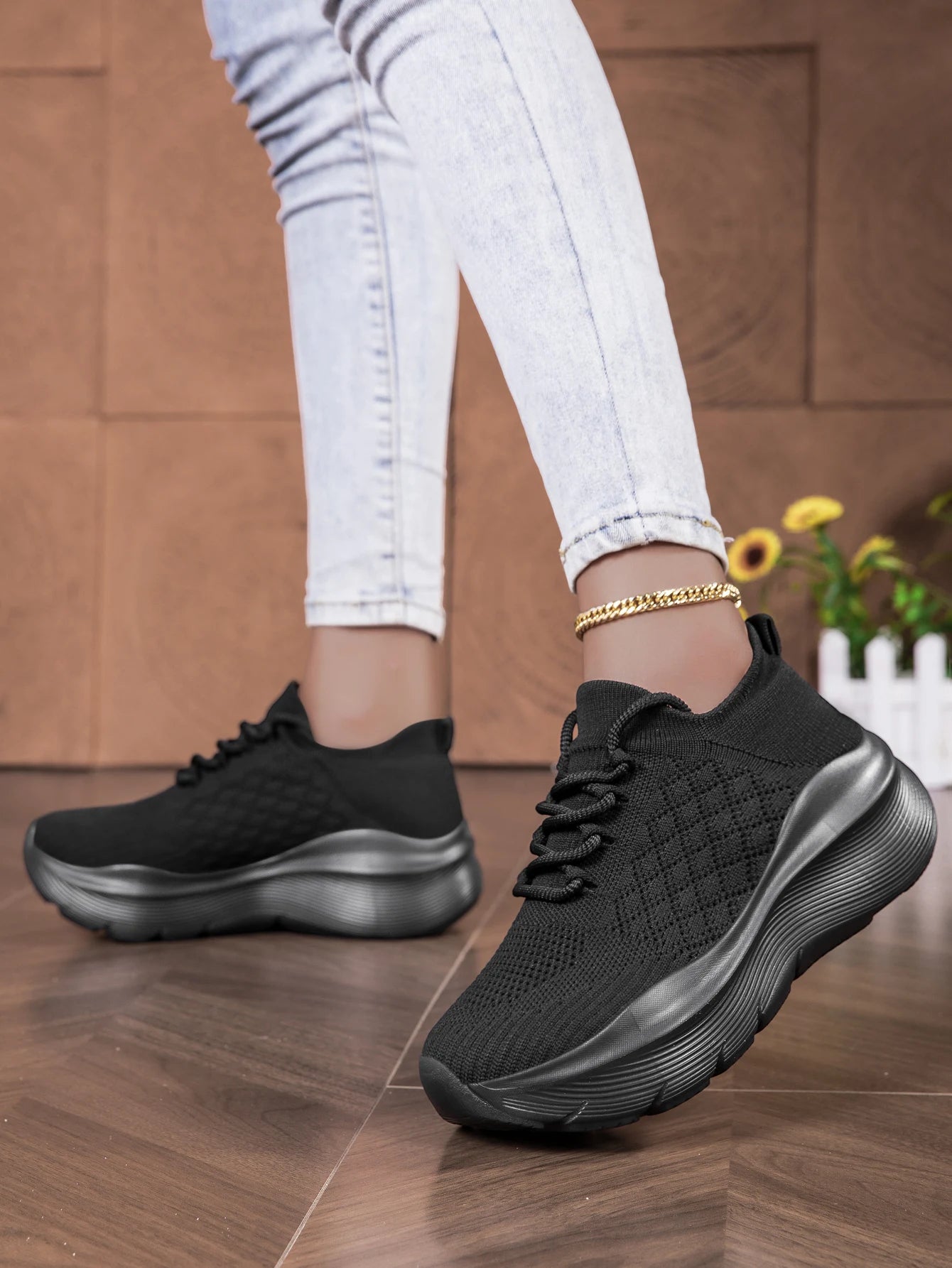 Women's Mesh Breathable Casual Sneakers Lace-up Vulcanized Shoes/Ladies Platform Sneakers Female Shoes Loafers Plus Size