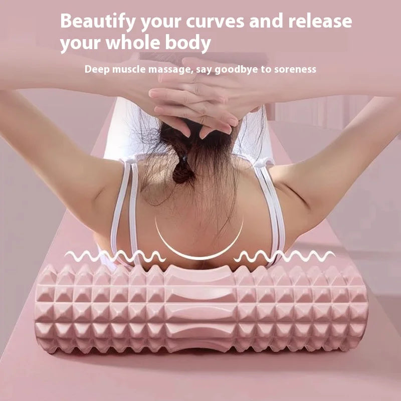 33/45cm Three-dimensional Dot Yoga Foam Roller Body Sculpting Home Gym/Whole Body Muscle Massage Relaxer Sports Rehabilitation