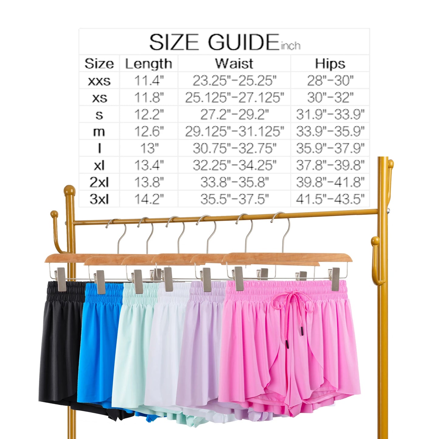 High Waist Running Shorts Women's Two-In-One Gym Yoga Exercise Sweat-Absorbent/Quick-Drying Tennis Skirt Elastic
