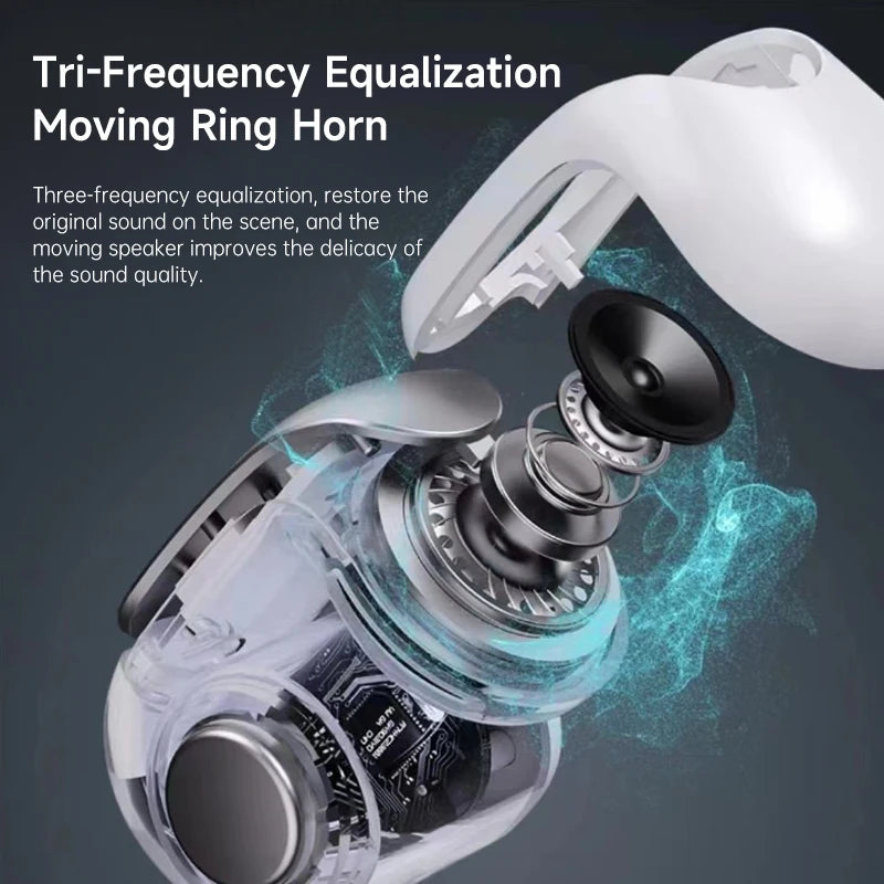 Wireless Bluetooth Sports Earphones Waterproof Sweatproof/Noise Reduction Open Ear Clip Earbuds with Charging Case