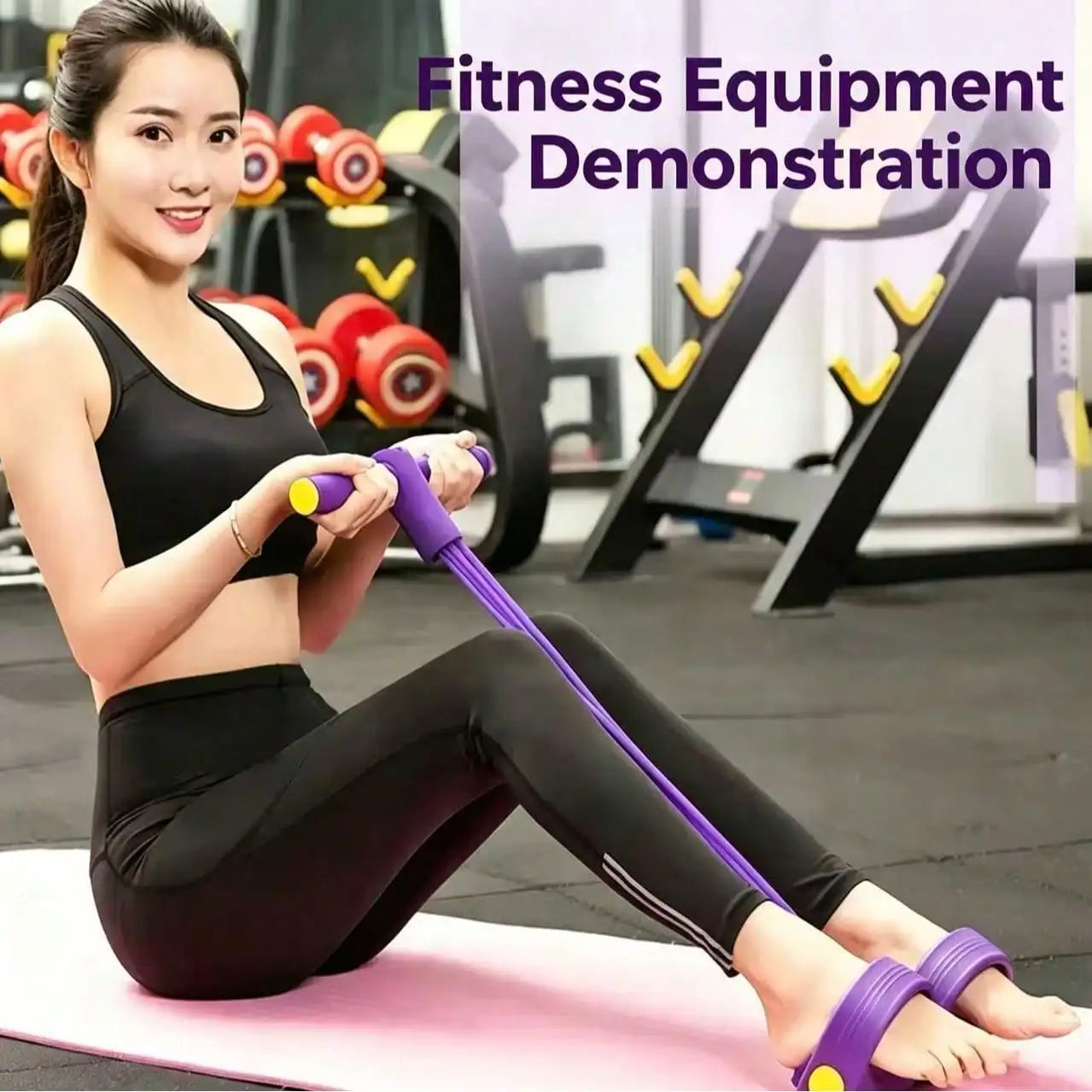4 Tubes Pedal Resistance Bands Heavy Duty Leg Hip Booty Trainer/Portable Home Gym Pilates Fitness Equipment For Women