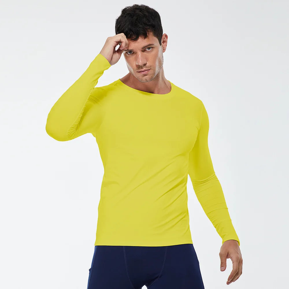 Men Compression Running T-Shirt Fitness Tight Long Sleeve Sport T-shirt/Training Jogging Shirts Gym Sportswear Quick Dry Clothes
