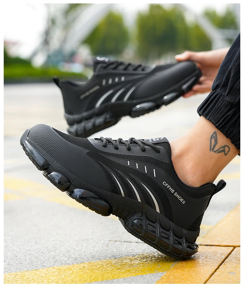 Breathable lightweight and comfortable/anti-smash and anti-puncture safety shoes