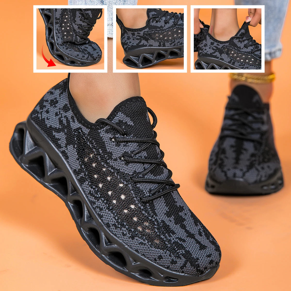 Running shoes for men and women lightweight mesh breathable/and comfortable flat and soft tennis shoes