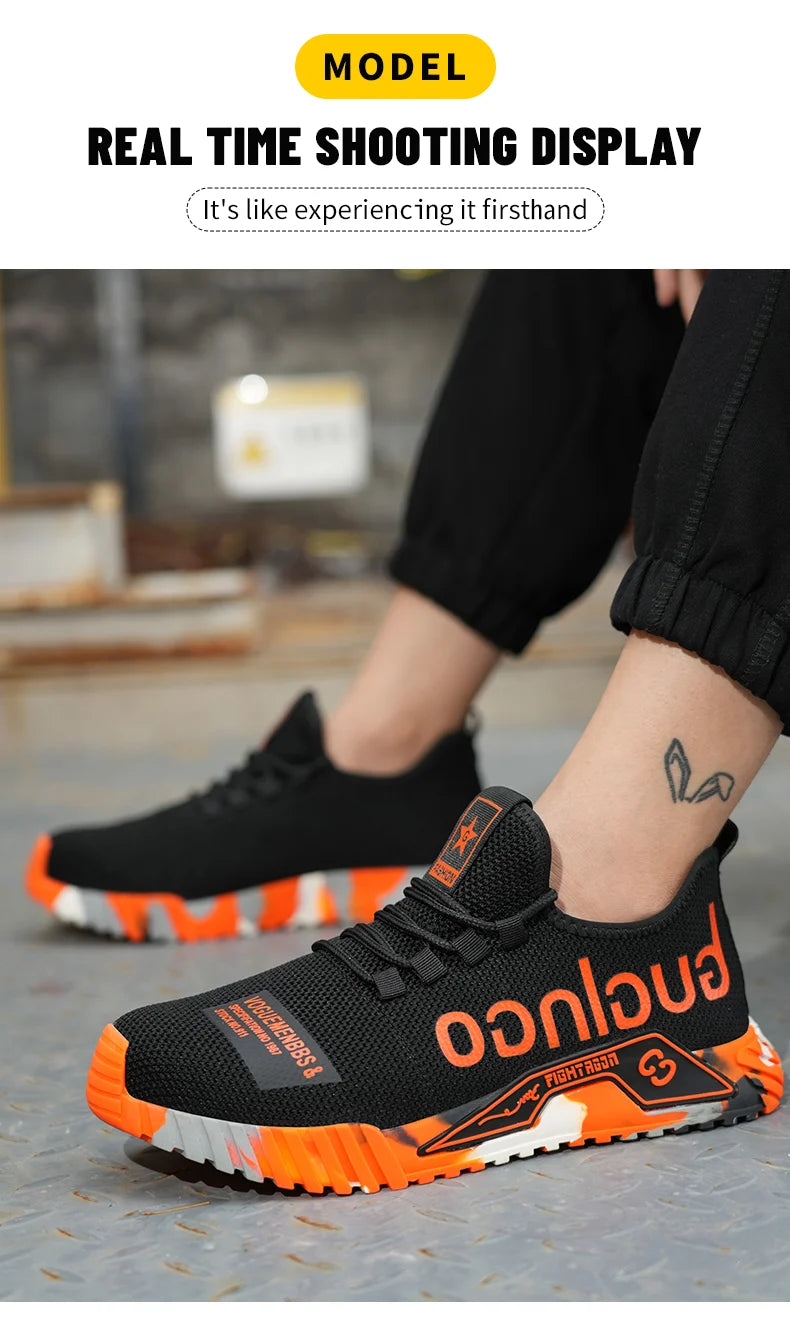 Soft-soled comfortable anti-smash and anti-puncture Safety Shoes Men Sneakers
