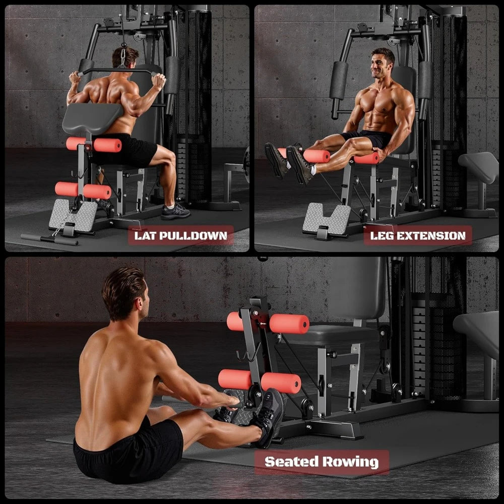 Home Gym Multifunctional H10 Home Gym Equipment Workout Station/with 146LBS Weight Stack Exercise Equipment with Pulley System