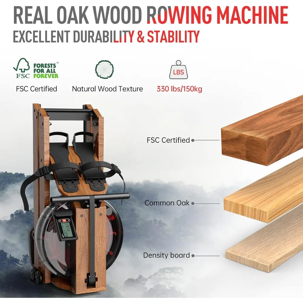 Home Use Foldable Rowing Machine with Bluetooth Monitor and Tablet Holder/JOROTO Water Rowing Exercise Equipment