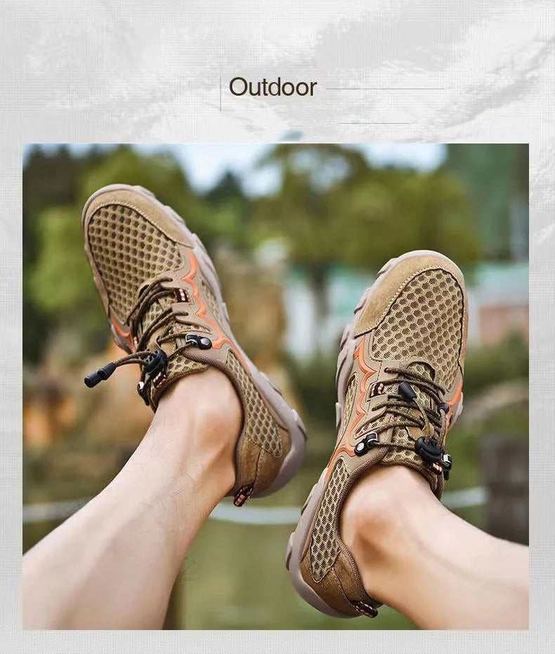 Oulylan Summer Breathable Men Hiking Shoes Mesh Outdoor Men/Climbing Shoes Men Sport Shoes Quick-dry Water Shoes