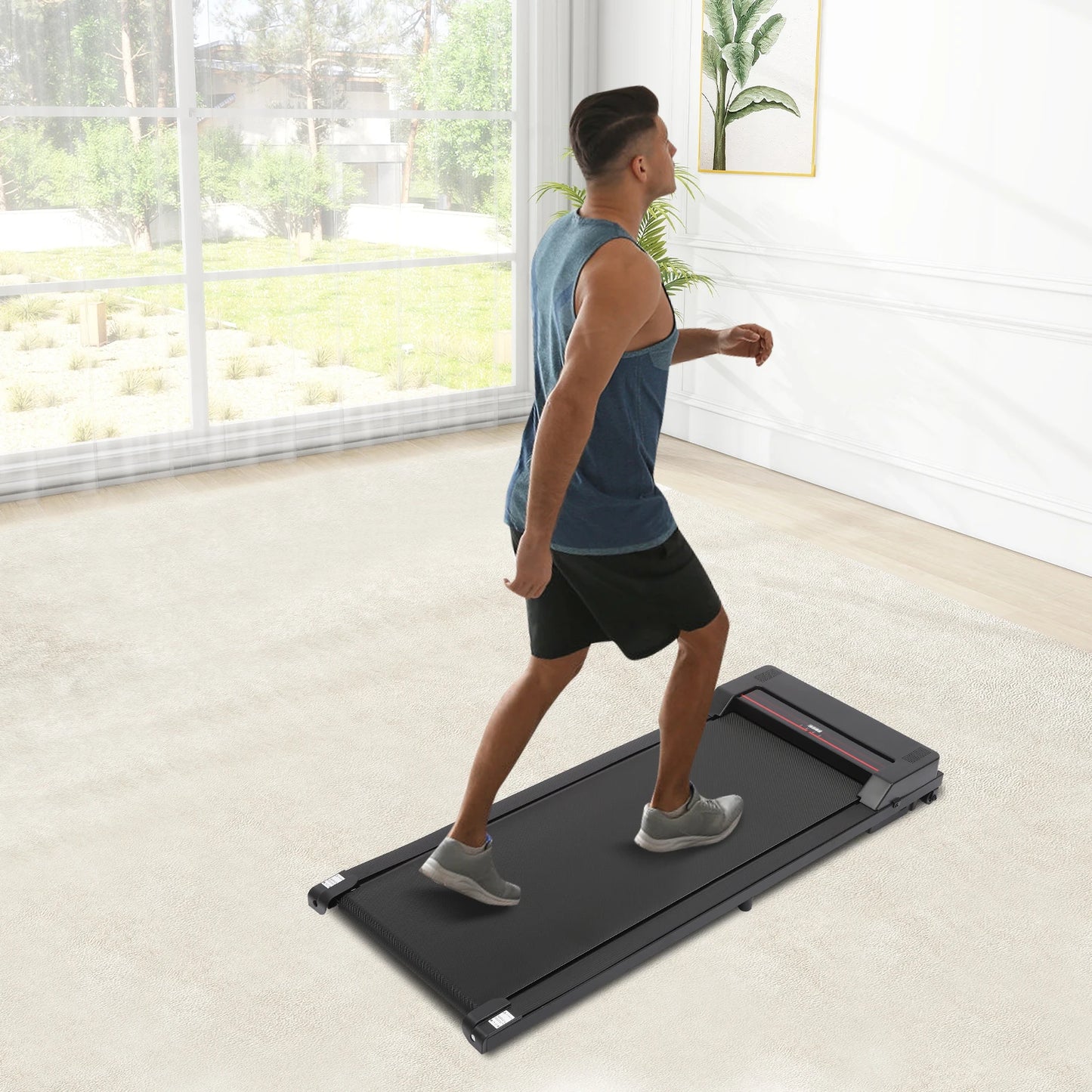 Electric Treadmill Under Desk Walking Pad/Home Office Fitness Running Jogging LED