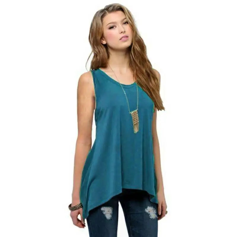 Summer Women's Sleeveless Solid Vest/Casual Holiday Blouse Top Women Tank Tops