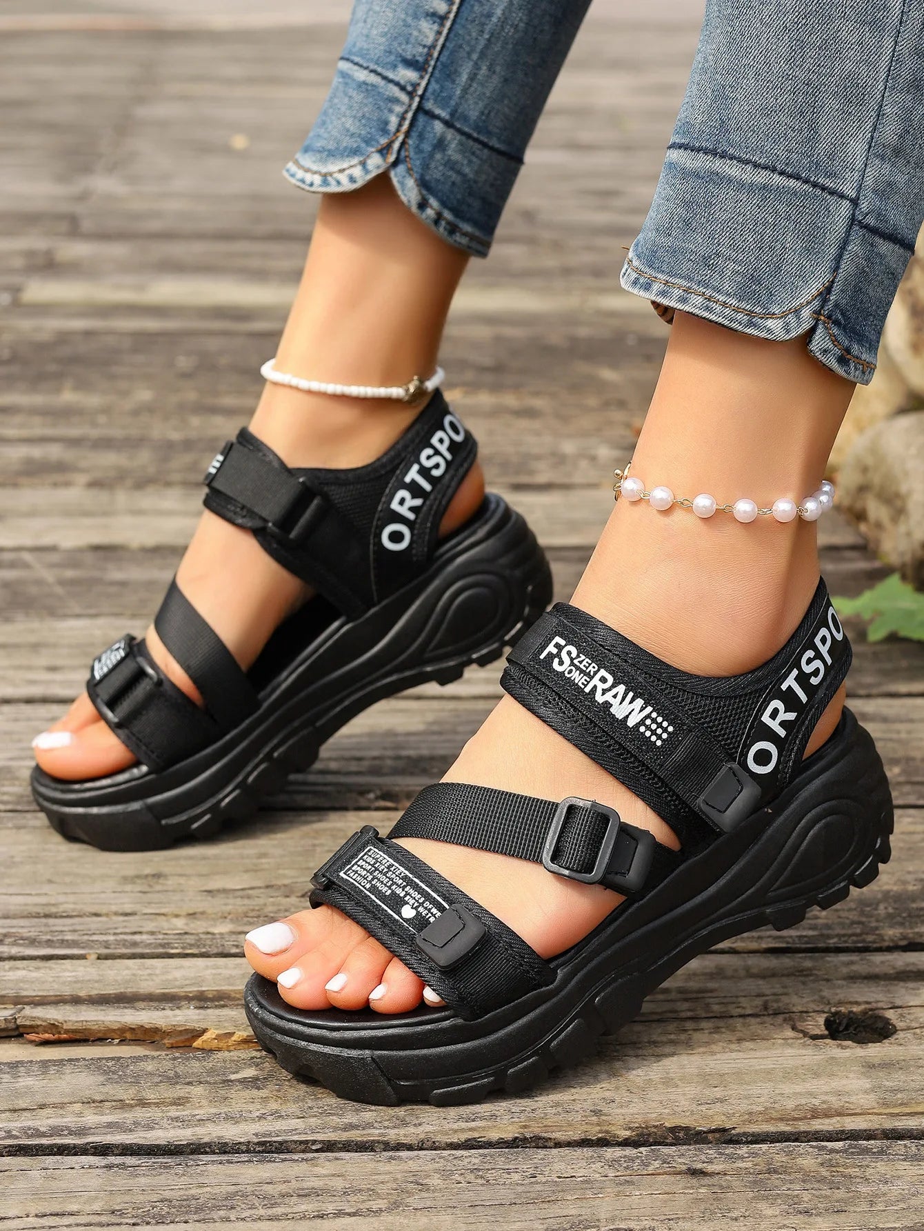 Sports Sandals Women's Beach Shoes Thin Straps Thick-Soled Shoe/Summer New Styles Soft Soles Versatile Comfortable Simple