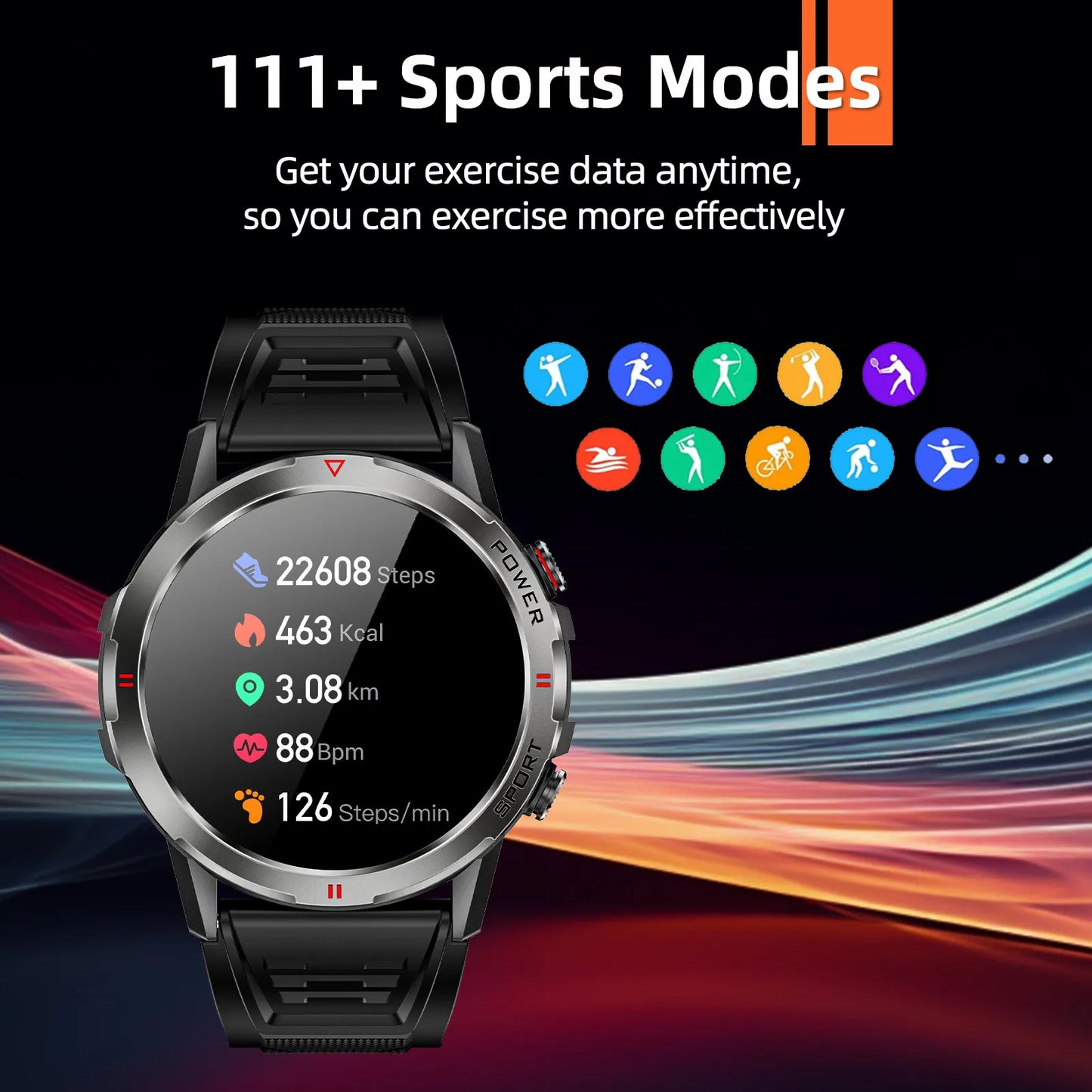 Smart Watch 1.43'' AMOLED Screen BT Calling Sport Smartwatch/Heart Rate Monitoring 400amh Men Exercise Wristband