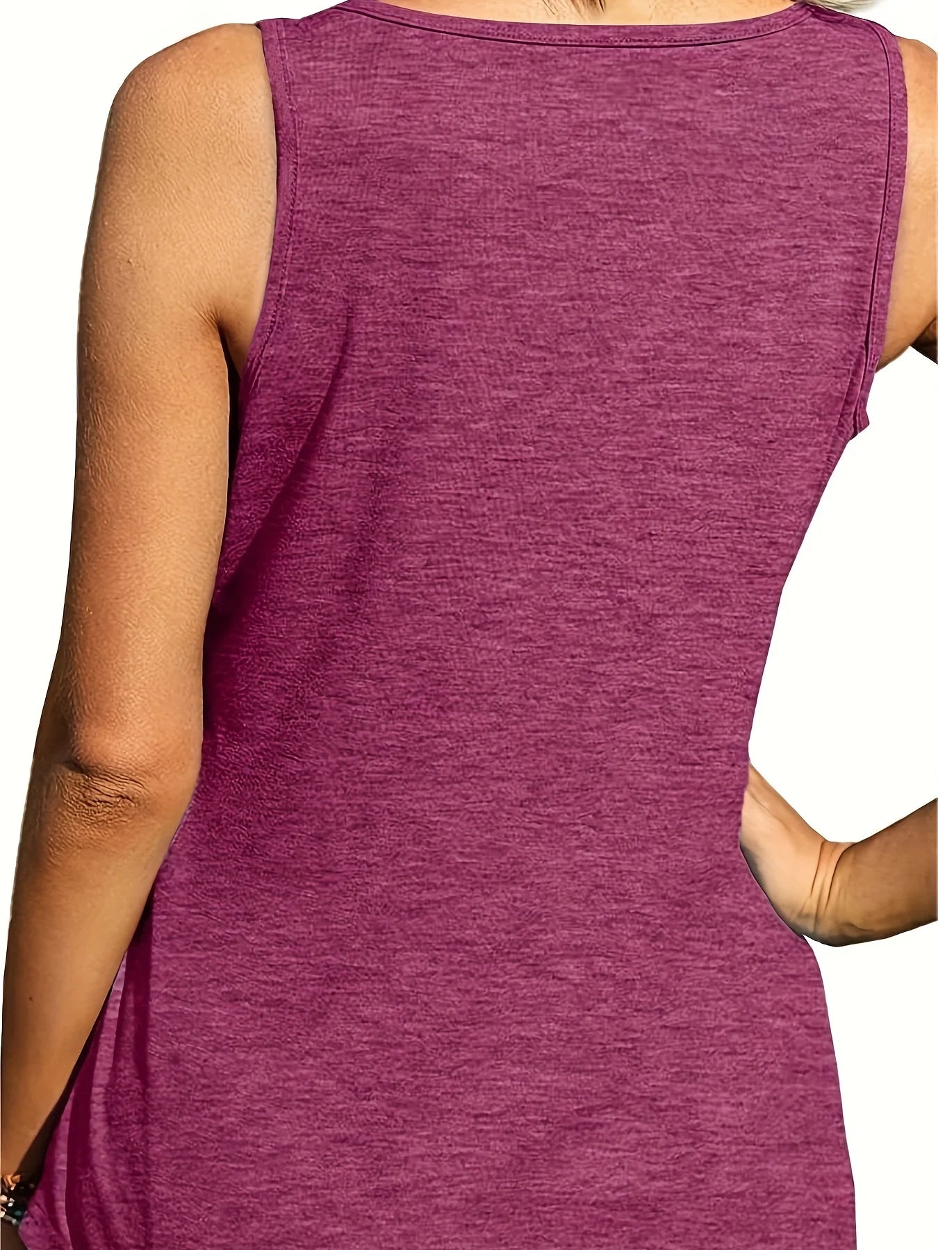 Plus size women's solid color polyester fiber with elastic summer U-neck dolphin hem/simple with classic of American casual vest