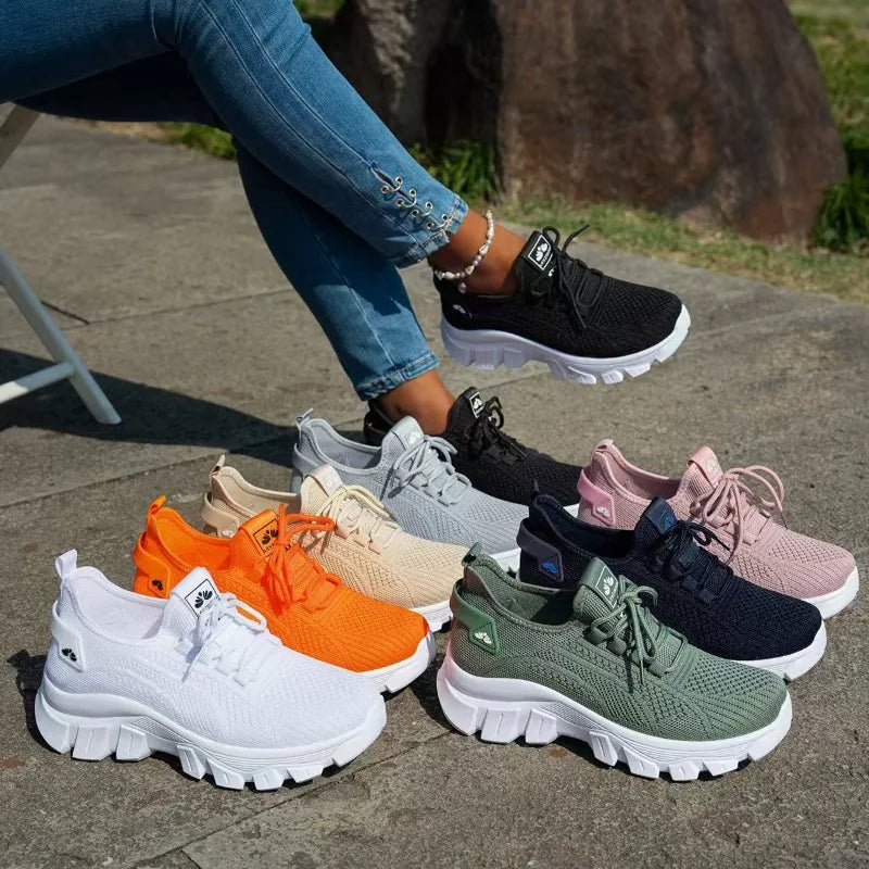 Women's Spring Knitted Shoes Lightweight Breathable Shoes/Plus Size Comfort Non-Slip Casual Flat Sole Slip-On