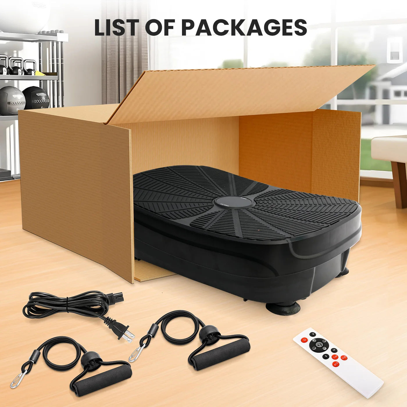 Vibration Plate Exercise Machine Whole Body Workout Power Vibration Shake Platform/Fitness Lazy Slimming Resistance Bands