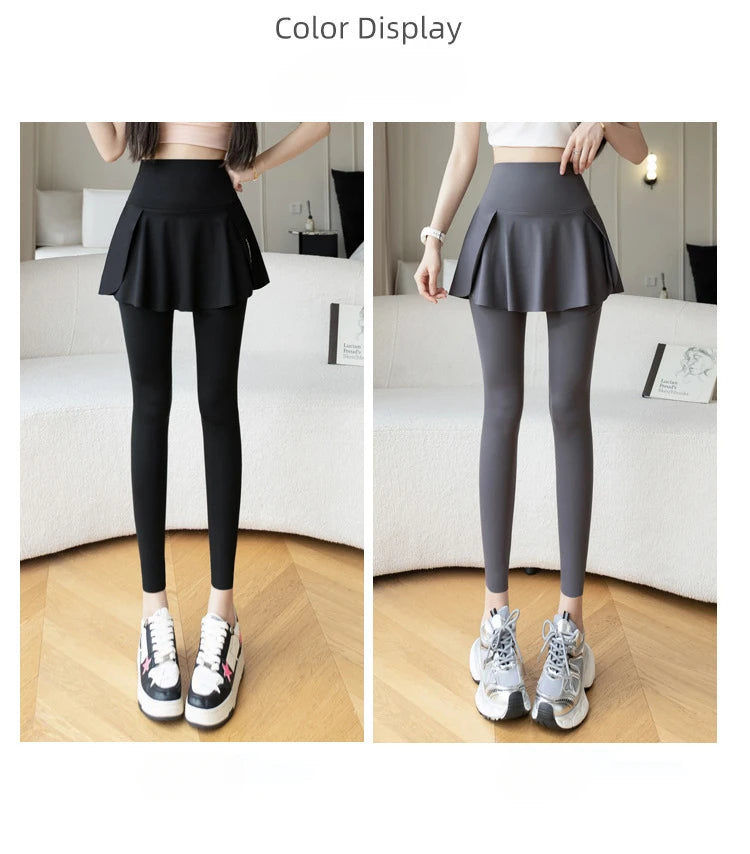 Women Fake Two Pieces Leggings Seamless Fitness Leggings High Waist/with Pocket Elastic Slim Fashion Hip Lifting Yoga Pants