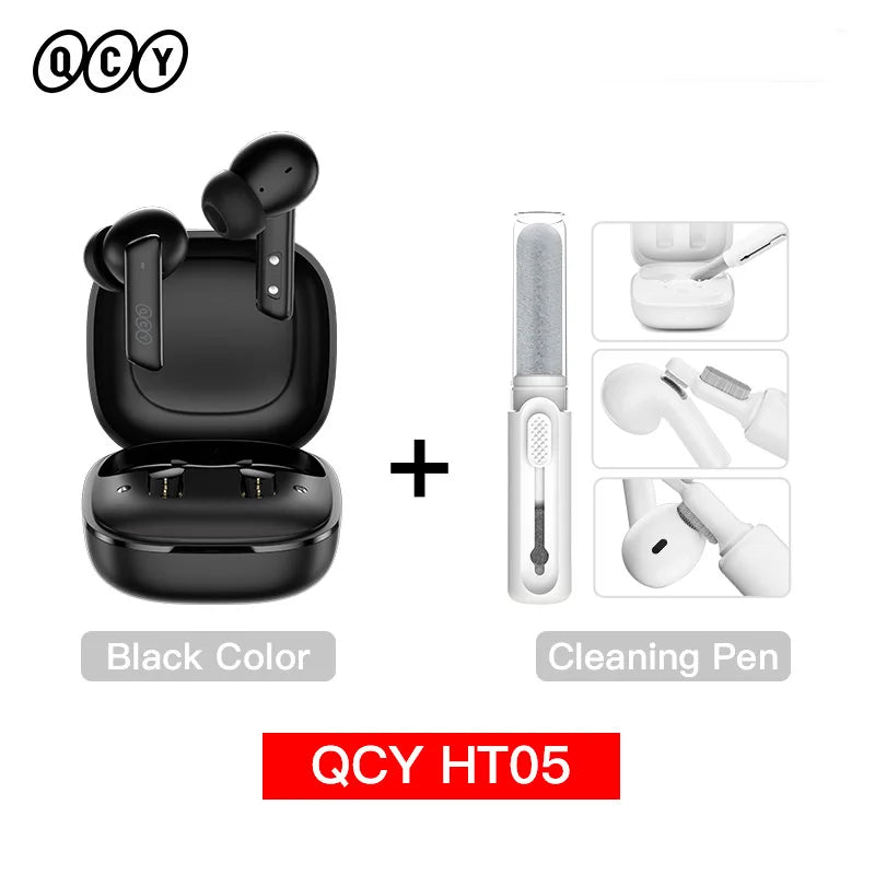 QCY HT05 ANC Wireless Earphones 40dB Active Noise Cancelling Bluetooth/5.2 Headphones 6 Mic ENC HD Call Headset TWS Earbuds