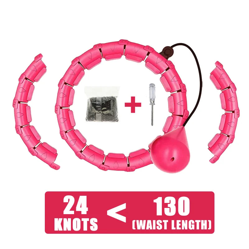 Weighted Hula Circle Hoops for Adults Weight Loss Plus Size/for Adults Smart Exercise 2 in 1 Adjustable with Detachable Knots