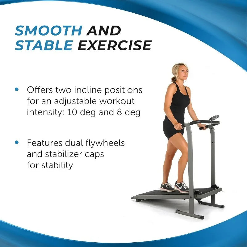 Stamina Inmotion T900 Manual Treadmill Foldable Fitness Treadmill/with Smart Workout App Non-Motorized Treadmill