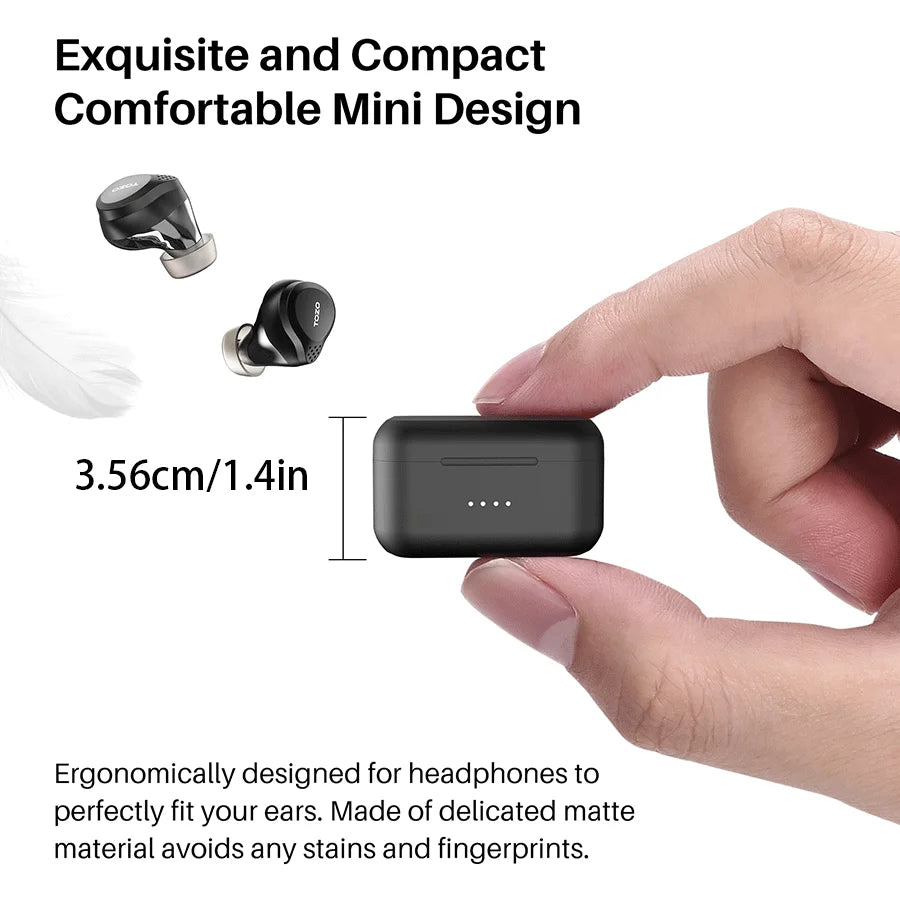 Refurbished TOZO NC7 TWS Earbuds In Ear Wireless Bluetooth Headphones/HD Call with Mic Active Noise Cancelling APP Touch Control