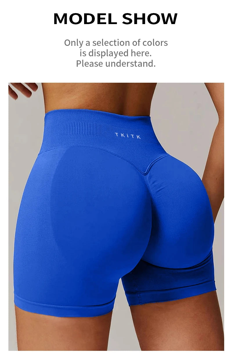 Newly listed price 2 Pcs TKITK Shorts Pro Solid Seamless Women Soft/Fitness Outfits Yoga shorts Gym Running Bike Wear