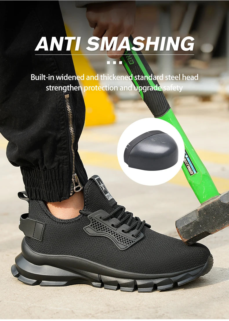 Soft-soled comfortable anti-smash/anti-puncture and breathable safety shoes