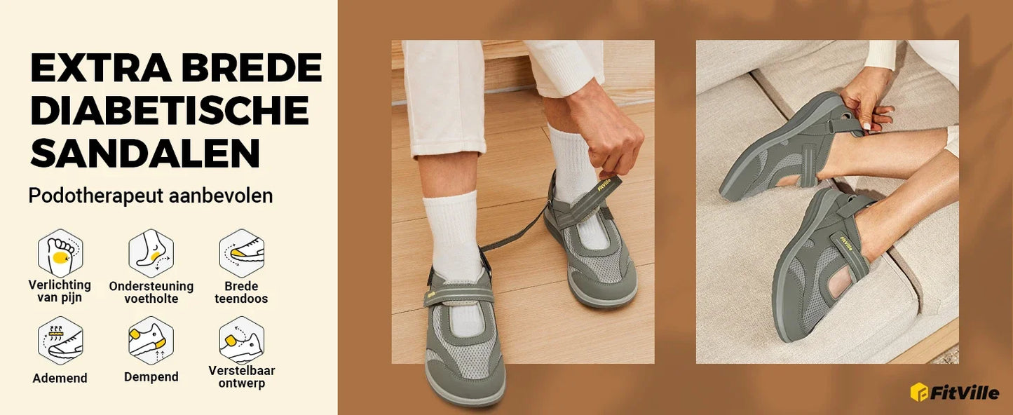 Women's Sandals Mary Jane Casual Shoes Widened Toe For Swollen Feet/Lightweight Breathable Outdoor Elderly Shoe Sandals