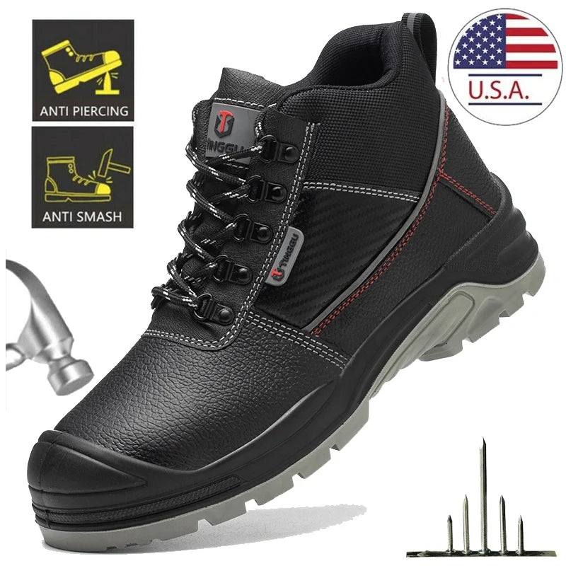 Safety Shoes Men Waterproof Work Shoe Anti-smash Anti-puncture/Protective Shoes Indestructible Steel Toe Boots Outdoor