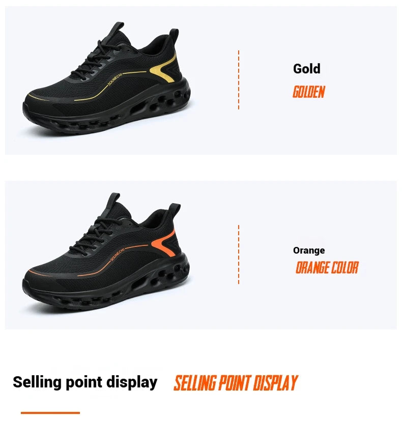 Men's Safety Shoes Anti-Impact Anti-Piercing Lightweight Work Shoes/Lightweight Breathable Sporty Design for Outdoor Work Shoes