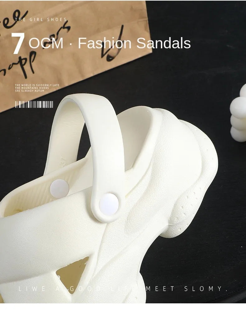 Popular Women Flip-flops Summer New Platform Wedges Slippers/Outdoor Fashion Slides EVA 7CM Shoes Casual Flip-flops